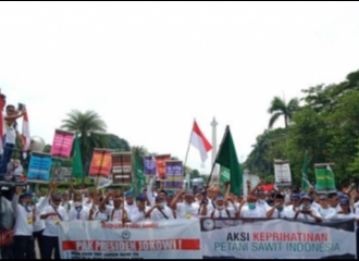 Lebih Dari 100 Petani Sawit Unjuk Rasa di Kawasan Patung Kuda, Tuntut Jokowi Cabut Larangan Ekspor CPO