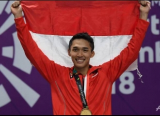Jonatan Christie Akhiri Puasa Medali Emas Indonesia Pada Bulutangkis Tunggal Putra