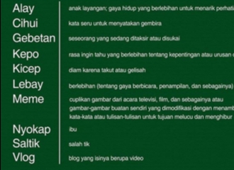 Alay,Lebay,Kepo,Cihui,Gebetan,Nyokap,Meme Kini Masuk Dalam Kamus Besar Bahasa Indonesia