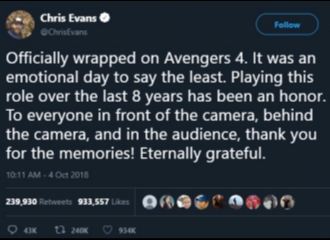 Chris Evans Indikasikan Dirinya Akan Pensiun Sebagai Captain America