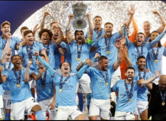 Angkat Piala Liga Champions, Manchester City Raih Treble Winner