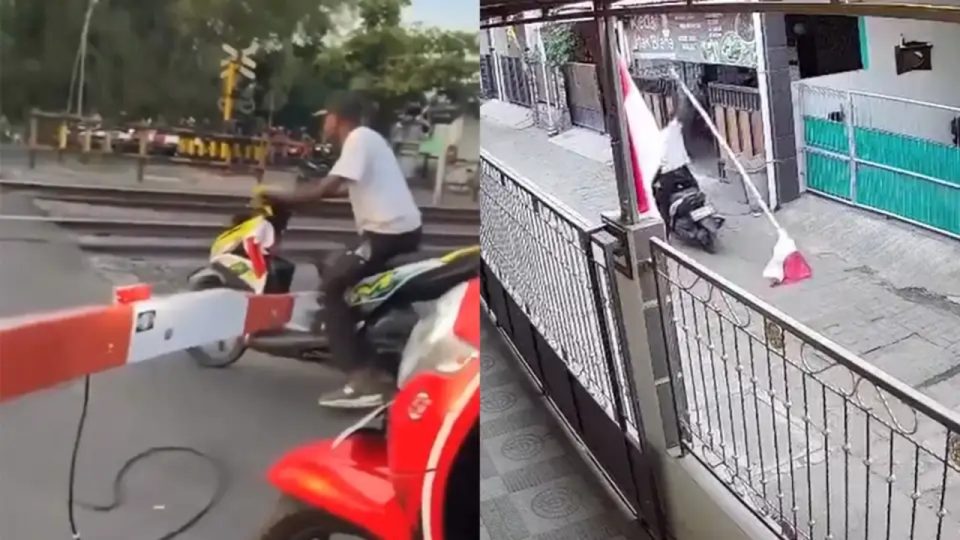 Tak Terima Ditegur Jarang Masuk Kuliah, Seorang Mahasiswa di Yogyakarta Mabuk Lalu Rusak Palang Kereta dan Tiang Bendera