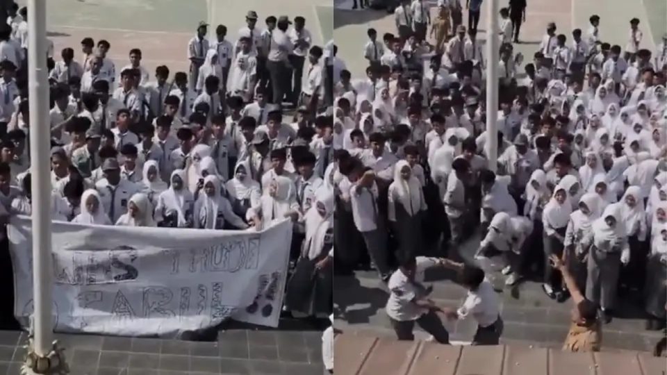 Murid SMAN 1 Pamanukan Subang Kompak Demo Wakasek Terduga Pelaku Pelecehan