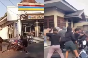 Warga Semarang Pukuli Anak Punk Perusak Gerobak Motor Pedangang Cilok