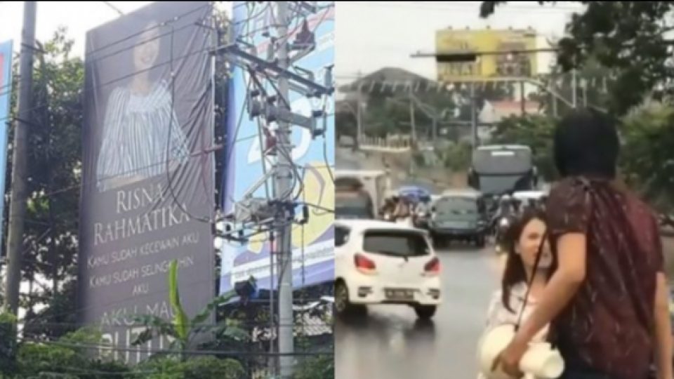 Sakit Hati Diselingkuhi Sang Pacar, Pria Ini Minta Putus Lewat Baliho di Jalan Raya Kota Semarang