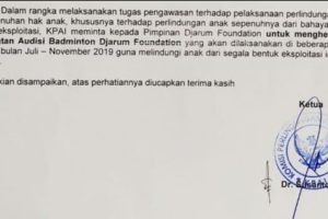 KPAI Nyatakan Tidak Ingin Hentikan Audisi PB Djarum, Tapi Suratnya Berbunyi Sebaliknya, Pakai Bold Lagi