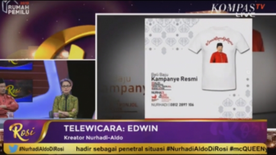 Blunder Fatal Edwin, Anggota Timses Pasangan Capres-Cawapres Fiktif Nurhadi-Aldo dalam Acara Rosi