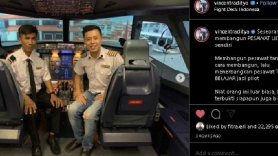 Haerul si Pembuat Pesawat Dari Mesin Bekas Akhirnya Berseragam Pilot dan Naik Pesawat Sungguhan