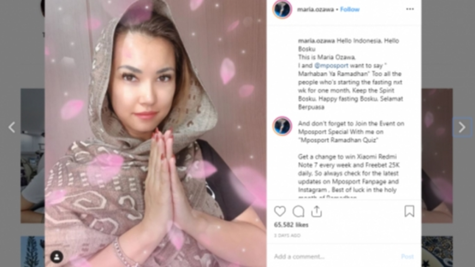 Viral Maria Ozawa Ucapkan 'Marhaban Ya Ramadhan' dan Selamat Berpuasa Kepada Masyarakat Indonesia