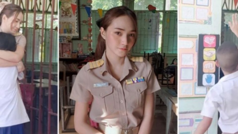 Guru Cantik di Thailand Ini Viral Karena Punya Cara Bersalaman yang Unik Dengan Para Muridnya