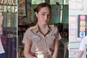 Guru Cantik di Thailand Ini Viral Karena Punya Cara Bersalaman yang Unik Dengan Para Muridnya