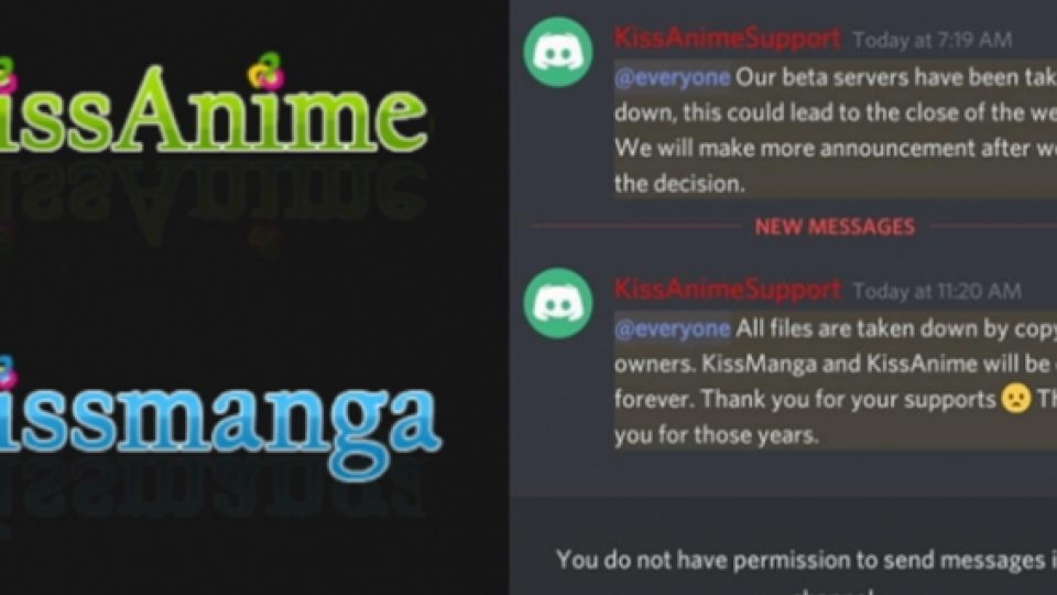 KissAnime dan KissManga Tutup Selamanya Setelah 10 Tahun Menyediakan Konten Anime dan Manga Ilegal di Internet