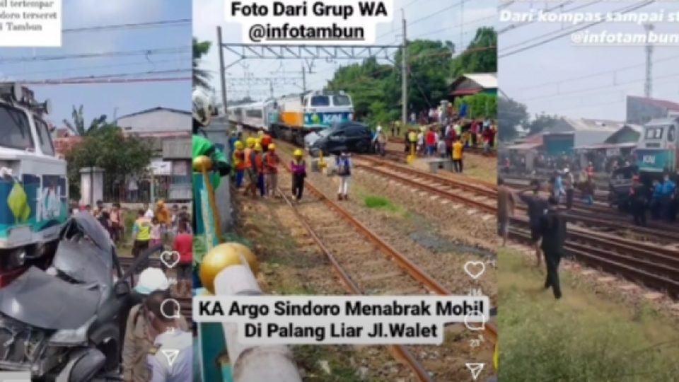 Kereta Api Tabrak Avanza di Tambun Hingga Terseret 500 Meter Jauhnya, Satu Korban Tewas, Dua Lainnya Selamat