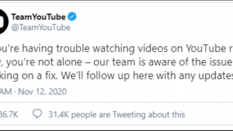 YouTube Sempat Alami Gangguan Kamis Pagi Ini