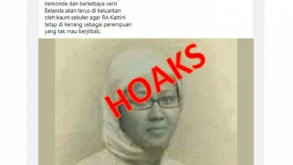 Hoaks Foto RA Kartini Berkerudung dan Berkacamata