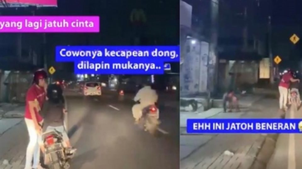 Viral Video Momen Manis Sepasang Kekasih dan Motor yang Mogok