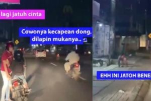 Viral Video Momen Manis Sepasang Kekasih dan Motor yang Mogok