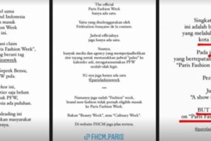 Warganet Kritik Klaim Brand-brand Indonesia Ikut Paris Fashion Week 2022 yang Disebutnya Sebagai 'Misleading'