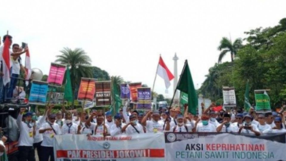 Lebih Dari 100 Petani Sawit Unjuk Rasa di Kawasan Patung Kuda, Tuntut Jokowi Cabut Larangan Ekspor CPO