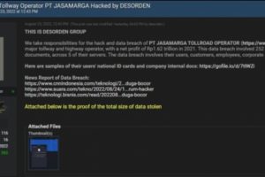 Data-data PT Jasa Marga Diduga Bocor dan Dijual di Darkweb, Ini Tanggapan Jasa Marga!