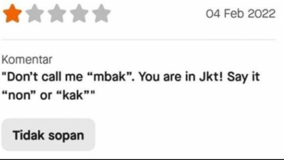 Viral Pelanggan Beri Rating Bintang 1 Ke Driver Karena Panggil 'Mbak', Ini Tanggapan Pihak Gojek